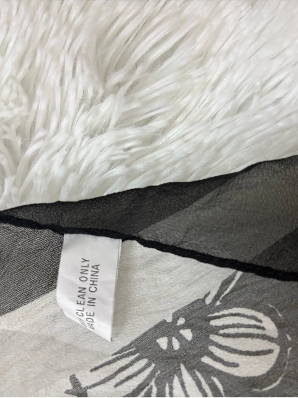 Brighton Black and White Floral Sheer Scarf